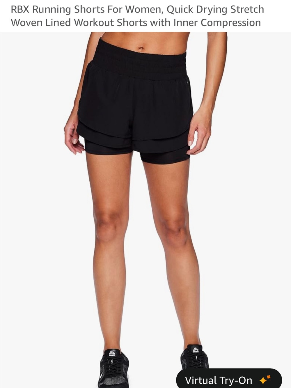 RBX 2-in-1 Running Shorts with Compression Liner Small